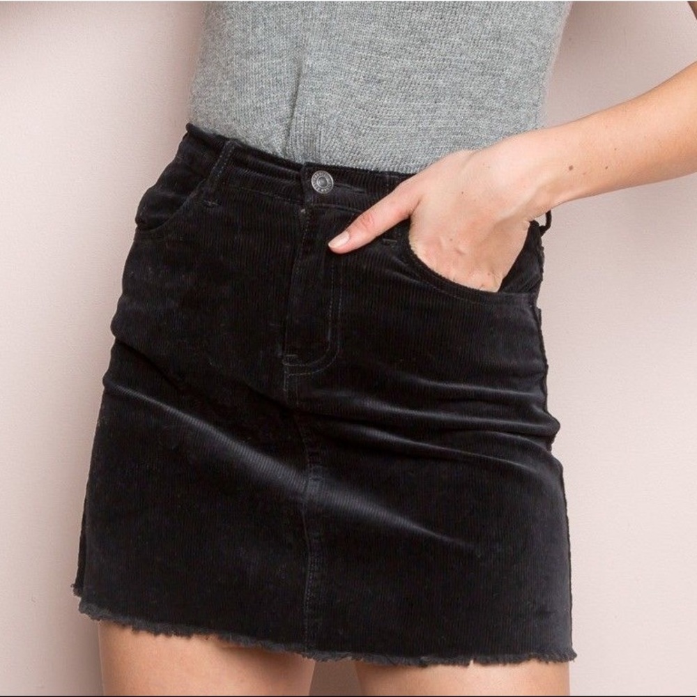 Brandy Melville black corduroy skirt